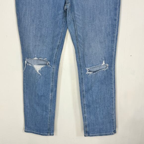 Paige Brigitte Womens Jeans Size 29 Blue Distressed Mid Rise Rocker Grunge Denim - Picture 3 of 14